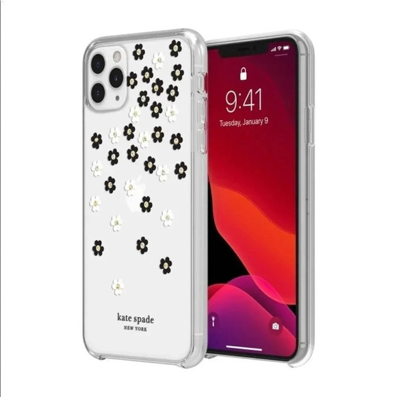 KATE SPADE Black White Floral IPhone 11Pro Max Clear Case - Picture 5 of 5